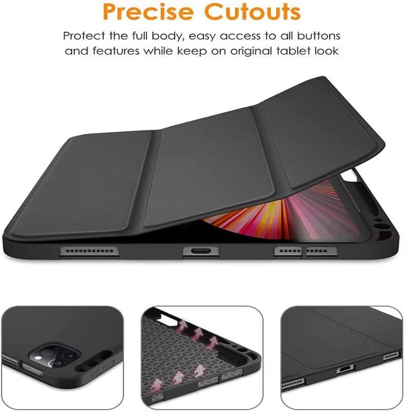 For  Mi Pad 8 7 6 Pro 5 11.2 Case Redmi Pad SE 11 10.6 8.7 2 Pro 12.1 Auto Wake up & Sleep Silicone Cover Support Charging